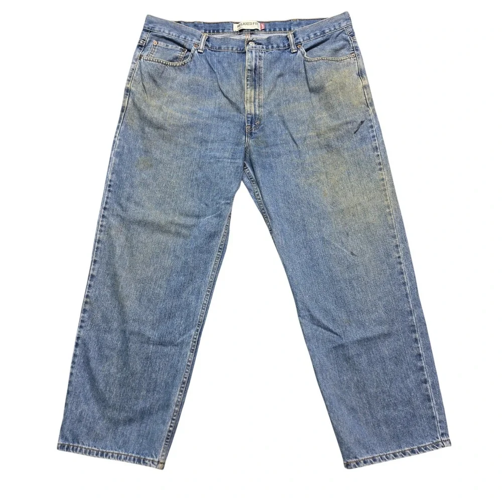 Baggy Distressed Skater Relaxed Fit 550 Denim Jeans Mens 45x29 Blue Levis